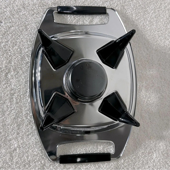 Vintage MCM Chrome Footed Casserole Server Warmer Stand Atomic Age Trivet - Picture 7 of 9